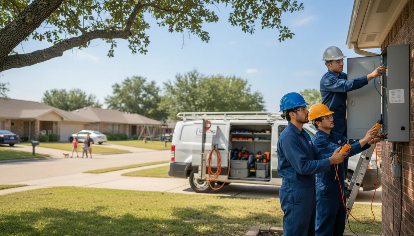 Certified electrician providing emergency electrical services in Hawley, TX